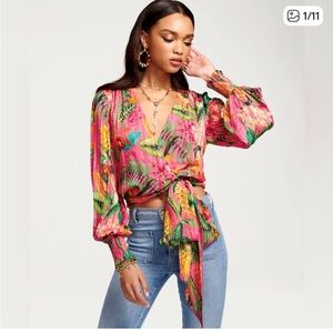 Ramy Brook Quentin Hawaiian 🌺 wrap Blouse